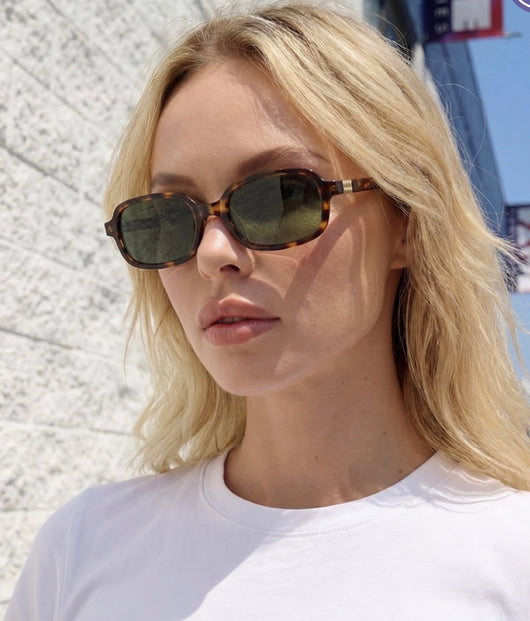 Classic Rectangle Tortoise Sunglasses