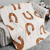 Horseshoes Brown & Cream Super Soft Throw Blanket