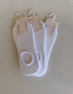 White OS No Show Socks