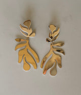 Gold Leaf Shape Metal Earrings