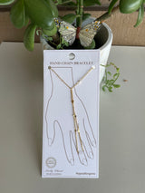 Gold Dipped Chain & Cross Hand Chain Bracelet