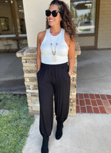 Black Aladdin Jogger Pants w/Elastic Waistband & Pockets - Made in USA