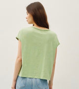 The Baja Mint Green Exposed Seam Boxy Muscle Top