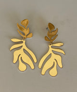 Gold Leaf Shape Metal Earrings