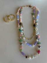 Spring Fling Bead & Gold Chain Layered Necklace