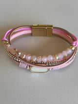 Pink & Gold Magnetic Closure Cuff Bracelet