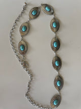 Sedona Antique Silver & Turquoise Concha Chain Belt