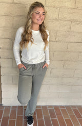 Cedar Hacci Straight Leg Loungewear Pants w/Drawstring & Pockets