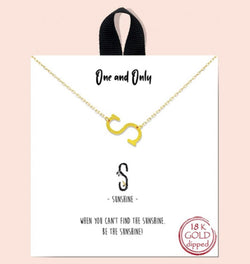 Sunshine 18K Gold Dipped Initial S Necklace