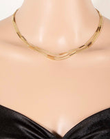 14K Gold Dipped Bar & Chain Layered Necklace