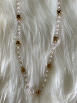 Gold Butterfly & Dainty Pearl Necklace