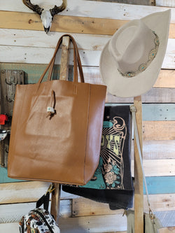 Milk Chocolate Carry All Genuine Leather Bag Made in Italy by The Bonilla Brand