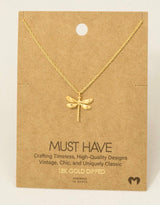 18K Gold Dipped Dragonfly Necklace