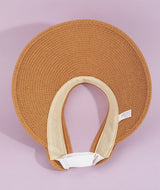Tan Straw Visor Sunhat w/Adjustable Fit