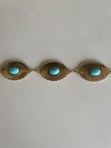 Sedona Antique Gold & Turquoise Concha Chain Belt