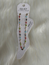 Juliet Colorful Bead & Gold Ball Chain Adjustable Anklet