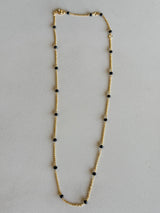 Gold & Black Beaded Dainty Necklace
