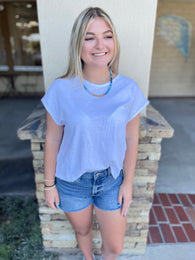 White Boxy Style Short Sleeve Top