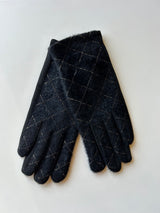 Black w/Gold Checker Pattern Smart Touch Gloves