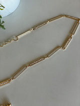 Rhinestones & Gold Chain Link Belt