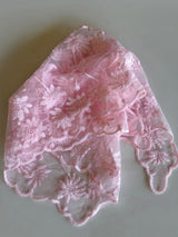 Pink Lace Hair Bandana Scarf