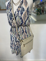 Cream Crossbody 2 in 1 Purse with Hidden Pocket Clutch