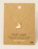 18K Gold Dipped Hanging Butterfly Necklace