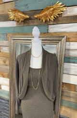 Hot Cocoa Bolero Knit Cardigan Sweater Top