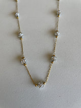 Gold Chain & Rhinestone Ball Necklace