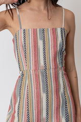 Navajo Multi-Color Stripe Print Adjustable Strap Bodycon Dress