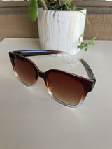Pacific Beach Brown Ombré Sunglasses w/UV400 Protection