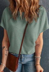 Coastal Waffle Knit Short Sleeve Top