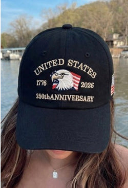USA Anniversary Navy Blue Trucker Hat w/Adjustable Fit