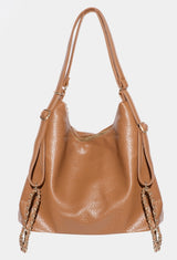 Camel Purse & Backpack Combo W/Gold Chain Straps