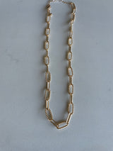 Gold Link and Paperclip Chain Necklace