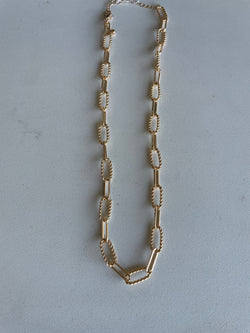 Gold Link and Paperclip Chain Necklace