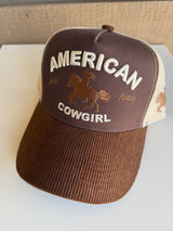 American Cowgirl Brown Yee Haw Trucker Hat w/Adjustable Snap