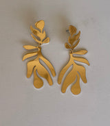 Gold Leaf Shape Metal Earrings