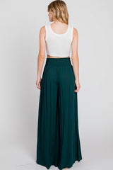 Emerald Smocked Waist Wide Leg Pants w/Pockets
