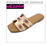 Wild Diva Pink Flower Design Slide Sandal