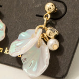 Iridescent Shells & Gold Post Earrings