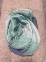 Aqua Blue Ombré Soft Scarf /Fringe