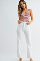 White Relaxed Straight Leg Jeans by Just USA