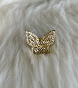 Butterfly Bling Ring CZ Gold Dipped Adjustable Fit