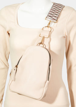 Ivory Sling Bag w/Guitar Strap