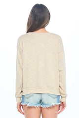 Free Bird Fly High Taupe Soft Washed Long Sleeve Graphic Tee