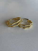 Wavy Small Gold Hoop Earrings