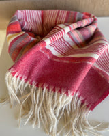 Boho Red Stripe & Chevron Soft Rectangle Scarf w/Fringe