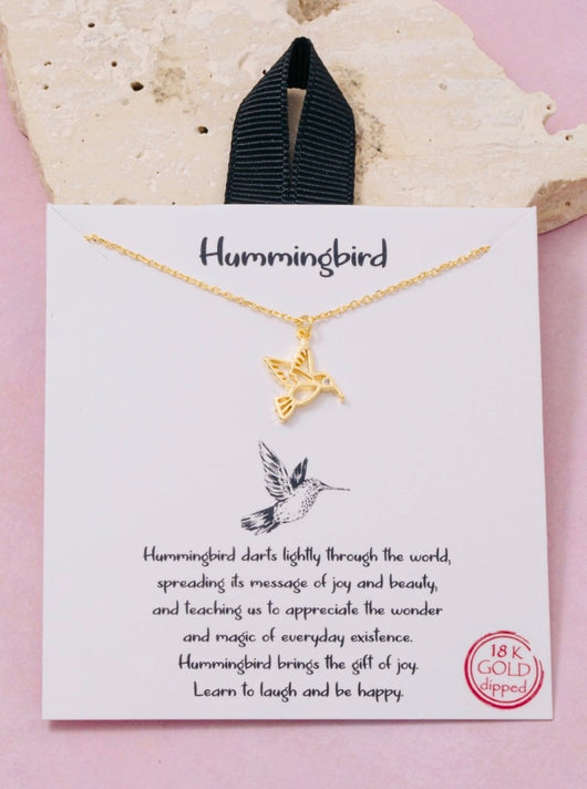 Hummingbird 18K Gold Dipped Necklace