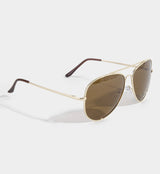 Gold Polarized Aviator Sunglasses